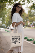 Load image into Gallery viewer, Second Hand Animals Make First Class Pets Lightweight Cotton Tote Bag
