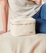 Load image into Gallery viewer, Personalised Initial Small Monogram Cotton Canvas Vanity Bag Case
