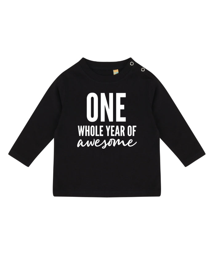 One Whole Year Of Awesome 1st Birthday Kids LONG SLEEVE T-shirt