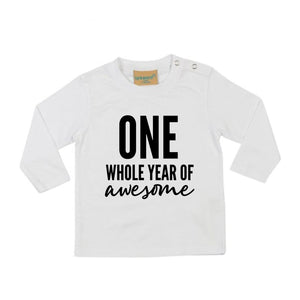 One Whole Year Of Awesome 1st Birthday Kids LONG SLEEVE T-shirt